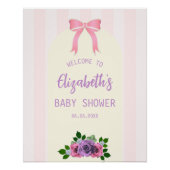 Poster Baby Shower aux Roses Roses de Jardin (Devant)
