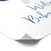 Poster Baby Shower Bateaux Bleus & Rubans (Coin)