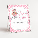 Poster Baby shower BBQ Burger Rose Barbecue Raffin<br><div class="desc">Faites de votre événement un événement spécial avec ce Baby shower Baby-Q avec notre joli et mignon Diaper Raffle Sign avec le thème adorable Burgers. Téléchargez,  personnalisez et créez des souvenirs durables avec cette touche parfaite pour votre fête joyeuse ! BS743</div>