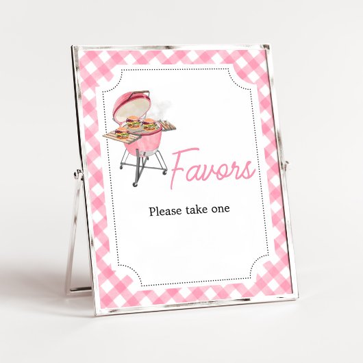 Poster Baby shower BBQ Burger Rose Faveurs
