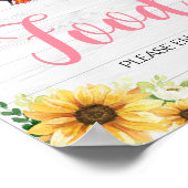 Poster Baby shower BBQ de tournesol rose (Coin)