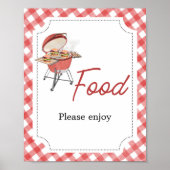 Poster Baby shower BBQ Red Burger (Devant)