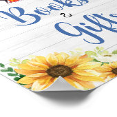 Poster Baby shower BBQ Sunflower bleu Livres et cadeaux (Coin)