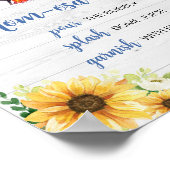 Poster Baby shower BBQ Sunflower bleu Maman Osa Bar (Coin)