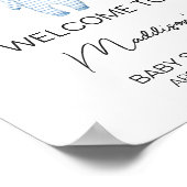 Poster Baby shower Bébé bleu Accueil (Coin)