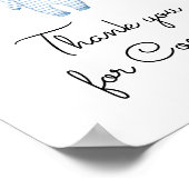 Poster Baby shower Bébé Bleu Merci pour venir (Coin)