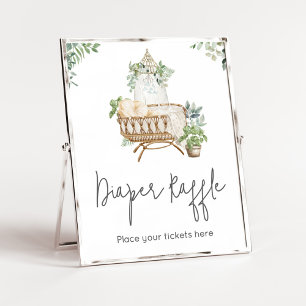 Poster Baby shower bébé Boho Lavette Raffle