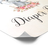 Poster Baby shower bébé éléphant Raffle de couche (Coin)