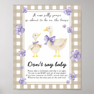 Poster Baby-Shower Bébé Idiot - Ne dites pas bébé