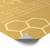 Poster Baby shower beige doré au miel Ne pas dire bébé (Coin)