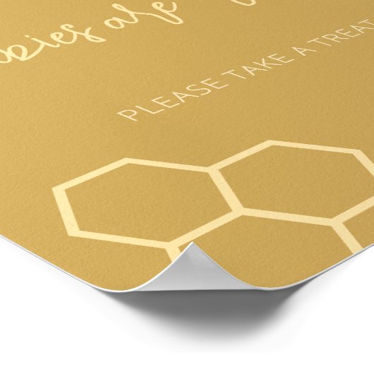 Poster Baby shower beige miel Les bébés sont doux dessert (Coin)