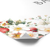 Poster Baby shower Berry Sweet Bow Bienvenue (Coin)