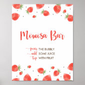 Poster Baby shower Berry Sweet, signe bar Momosa (Devant)