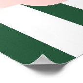 Poster Baby Shower Beverly Hills Rose et Vert de Bienvenu (Coin)