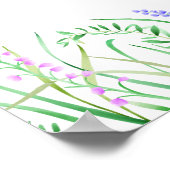 Poster Baby shower Bienvenue Lavande Flore Tulipe Verdure (Coin)