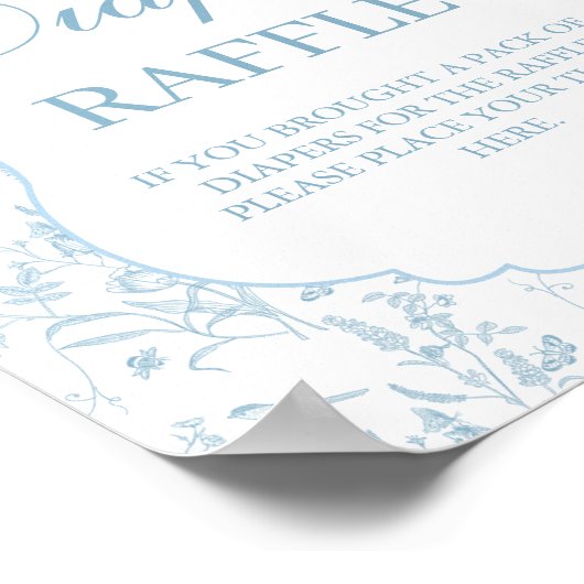 Poster Baby shower Bleu Bow Boy Panneau de couche (Coin)