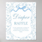 Poster Baby shower Bleu Bow Boy Panneau de couche (Devant)