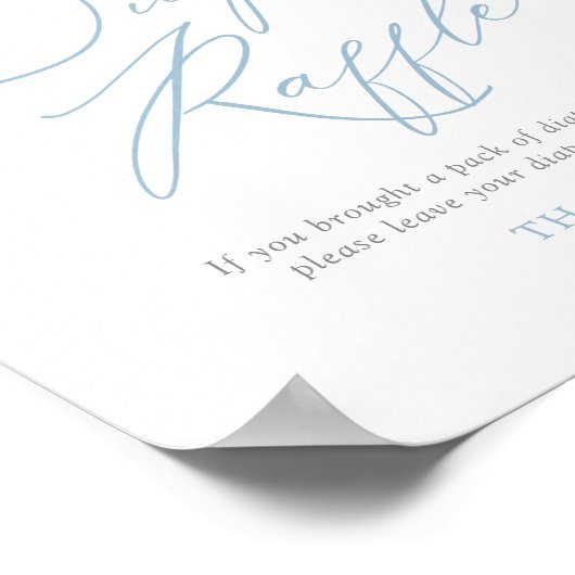 Poster Baby shower Bleu Bowtie Refus  (Coin)