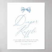 Poster Baby shower Bleu Bowtie Refus  (Devant)