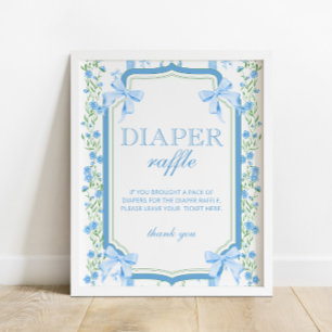 Poster Baby shower Bleu Boy Déchets
