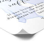 Poster Baby shower Bleu Brousse Raffin (Coin)