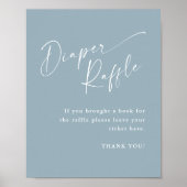 Poster Baby shower bleu cartonné moderne Script (Devant)