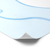 Poster Baby shower bleu dainty ondulé (Coin)