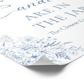 Poster Baby shower Bleu Devine Combien de bonbons (Coin)