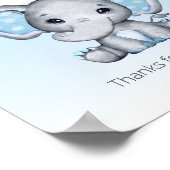 Poster Baby shower bleu éléphant Traitements (Coin)
