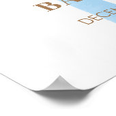 Poster Baby shower bleu simple Polka Dot Bow (Coin)