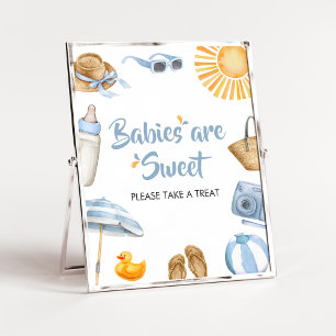 Poster Baby shower Bleu Splish Splash Les bébés sont doux