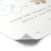 Poster Baby shower bleu Teddy Bear Mimosa Bar (Coin)