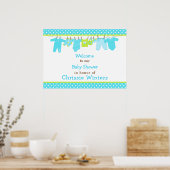 Poster Baby shower Blue and Green Baby Line (Cuisine)