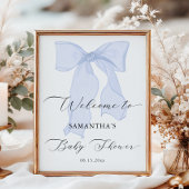 Poster Baby shower Blue Bow