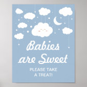 Poster Baby shower Blue Cloud Favoriser (Devant)