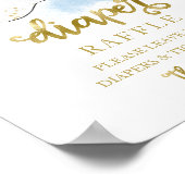 Poster Baby shower Blue Gold Diaper Jeu de jonction (Coin)