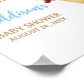 Poster Baby shower Blue Ice Cream Bienvenue (Coin)