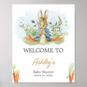 Poster Baby shower Blue Peter Rabbit Bienvenue (Devant)
