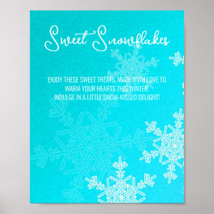 Poster Baby shower Blue Snowflakes Traitements Panneau de