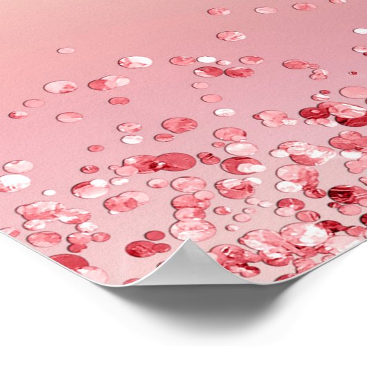 Poster Baby shower blush rose or parties scintillant bien (Coin)