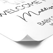 Poster Baby shower Boho Baby Clothes Bienvenue (Coin)