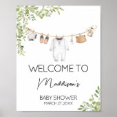 Poster Baby shower Boho Baby Clothes Bienvenue (Devant)