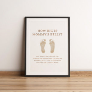 Poster Baby Shower Boho Chic Comment Est-Elle Grande Jeu
