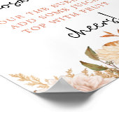 Poster Baby shower Boho Citrouille Automne Mimosa Bar (Coin)