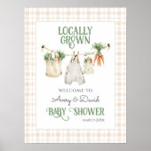 Poster Baby shower Boho du marché des fermiers cultivés l (Devant)