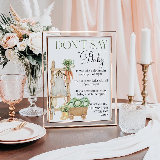 Poster Baby shower Boho du marché des fermiers cultivés l