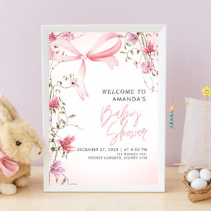 Poster Baby-Shower Boho Floral Bébé en Fleur