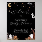 Poster Baby shower Boho Halloween Bienvenue (Devant)