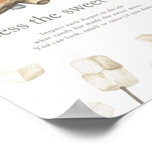 Poster Baby shower Bonfire - Devinez le doux désordre (Coin)