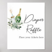 Poster Baby shower Bouteilles de Poppin Raffle de couches (Devant)